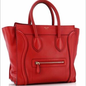 Celine Vibrant Red Tote Bag